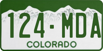 CO license plate 124MDA