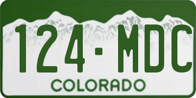 CO license plate 124MDC