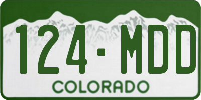 CO license plate 124MDD