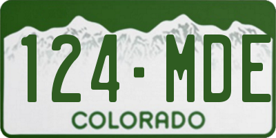 CO license plate 124MDE
