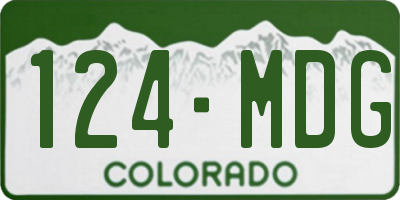 CO license plate 124MDG
