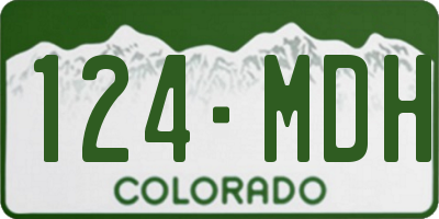 CO license plate 124MDH