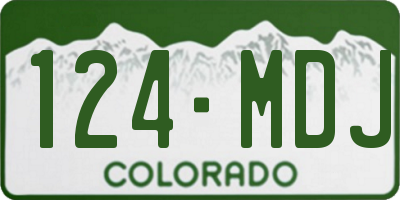 CO license plate 124MDJ