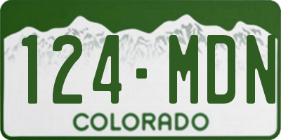 CO license plate 124MDN
