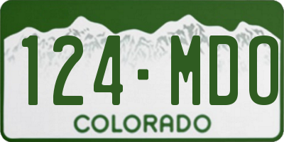 CO license plate 124MDO