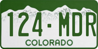 CO license plate 124MDR