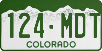 CO license plate 124MDT