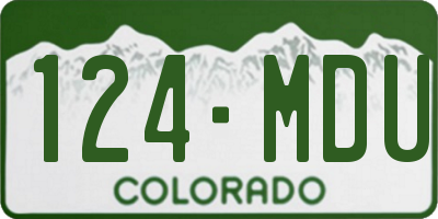 CO license plate 124MDU