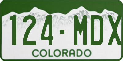 CO license plate 124MDX