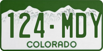CO license plate 124MDY