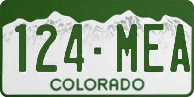 CO license plate 124MEA