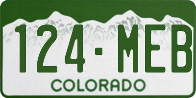 CO license plate 124MEB
