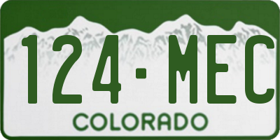 CO license plate 124MEC