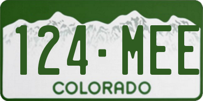CO license plate 124MEE
