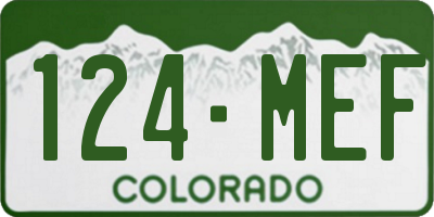 CO license plate 124MEF