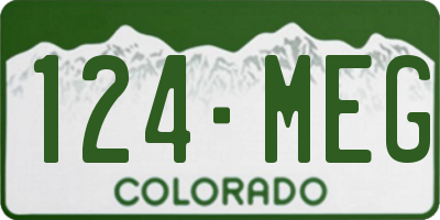 CO license plate 124MEG