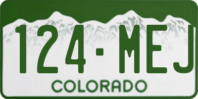 CO license plate 124MEJ