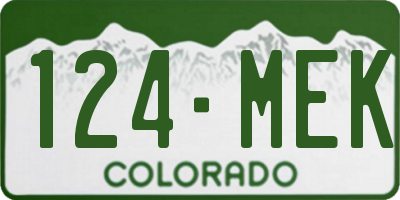 CO license plate 124MEK