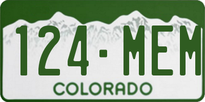 CO license plate 124MEM