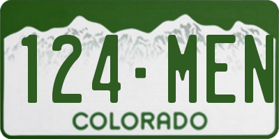CO license plate 124MEN