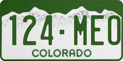CO license plate 124MEO