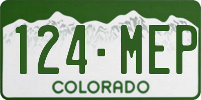CO license plate 124MEP