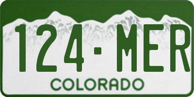 CO license plate 124MER