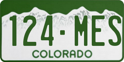 CO license plate 124MES