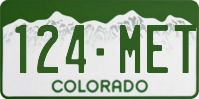 CO license plate 124MET