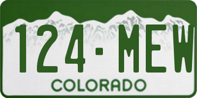 CO license plate 124MEW