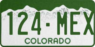 CO license plate 124MEX