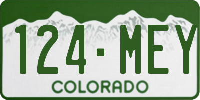 CO license plate 124MEY