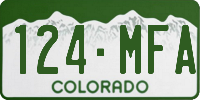 CO license plate 124MFA