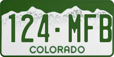 CO license plate 124MFB