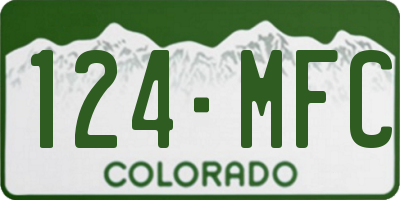 CO license plate 124MFC
