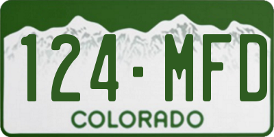 CO license plate 124MFD