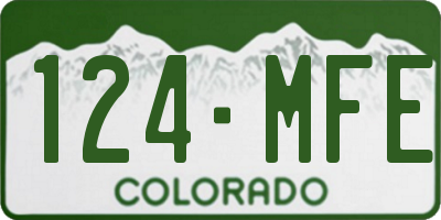 CO license plate 124MFE
