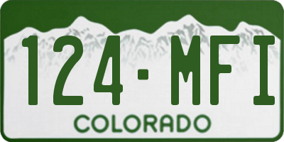 CO license plate 124MFI