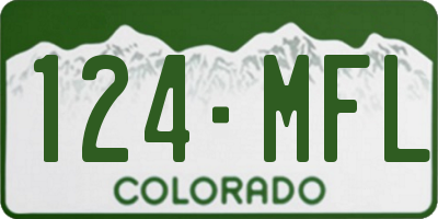 CO license plate 124MFL