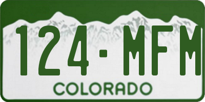 CO license plate 124MFM