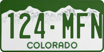 CO license plate 124MFN
