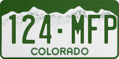CO license plate 124MFP