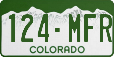 CO license plate 124MFR