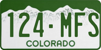 CO license plate 124MFS