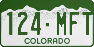 CO license plate 124MFT
