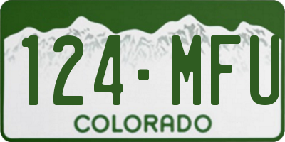 CO license plate 124MFU