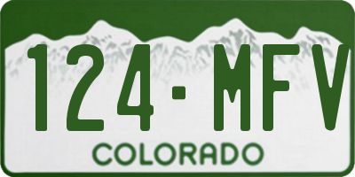 CO license plate 124MFV