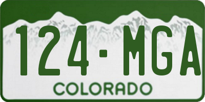 CO license plate 124MGA