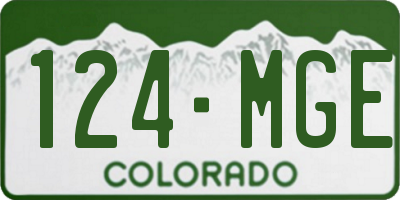 CO license plate 124MGE