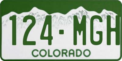 CO license plate 124MGH